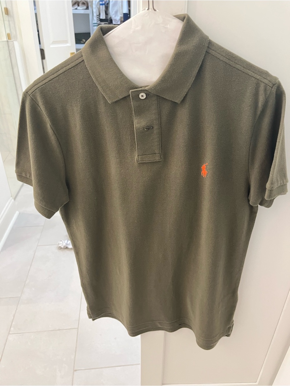 Polo by Ralph Lauren Olive Green Polo with Orange Logo